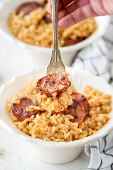 White Rice And Sausage Recipes, Chorizo Sausage Links Recipes, Smoked Sausage Recipes Rice, Recipe With Sausage Links, Italian Sausage Recipes With Rice, Smoked Andouille Sausage Recipes, Rice And Smoked Sausage Recipes, Kielbasa Rice Recipes, Conecha Sausage