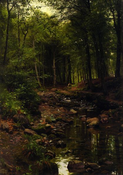 Maher Art Gallery: Peter Mork Monsted Forest Backgrounds, Theme Nature, Green Forest, Oil Painting Reproductions, Painting Reproductions, 판타지 아트, Alam Yang Indah, Nature Aesthetic, Pretty Places