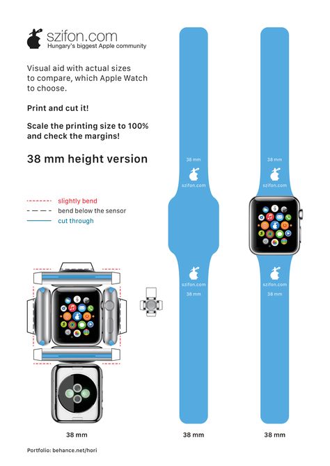 Apple Watch Papercraft with actual sizes on Behance Phone Papercraft, Paper Watches, Watch Template, Phone Craft, Paper Phone, Paper Apple, Paper Watch, Phone Template, Paper Toys Template