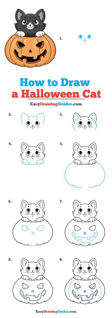 Halloween Cat Drawing Lesson. Free Online Drawing Tutorial for Kids. Get the Free Printable Step by Step Drawing Instructions on https://easydrawingguides.com/how-to-draw-a-halloween-cat/ . Halloween Cat Drawing Easy, How To Draw A Black Cat Step By Step, Cat Step By Step, How To Draw A Halloween Cat, How To Draw Halloween Characters, Halloween How To Draw Step By Step, Halloween Drawing Tutorial, Halloween Cat Craft, Easy Halloween Drawings Step By Step