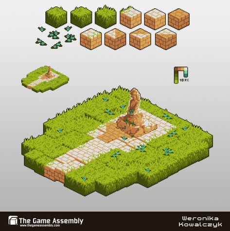 ArtStation - Isometric Pixel art, Weronika Kowalczyk Isometric Pixel Art, Isometric Pixel, Pixel Art Landscape, Indie Game Art, Kare Kare, Piskel Art, Isometric Drawing, Pixel Art Background, Game Google