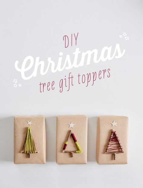 Pretty DIY Twig and Twine Christmas Trees Gift Toppers | Fellow Fellow - The BEST DIY Gift Toppers - Pretty and EASY Inexpensive Handmade Ideas for Christmas, Birthdays, Holidays and any special occasion! Christmas Tree Gif, Twig Christmas Tree, Amazing Christmas Gifts, Creative Holiday Gifts, Easy Handmade Gifts, Christmas Tree Gift, Navidad Diy, Christmas Crafts For Gifts, Gift Toppers