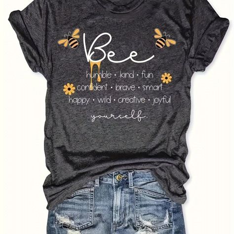 Faster shipping. Better service Bee Clothing, Bee Print, Tshirt Funny, Save The Bees, Mens Long Sleeve Tee, Mom Tees, Queen Bee, Cute Shorts, Shirts For Women