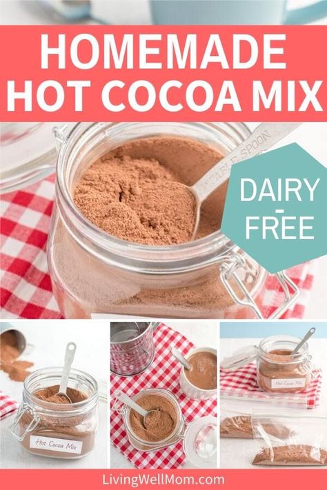 How to make a healthy hot cocoa mix using 3 ingredients for a guilt-free dairy-free, vegan chocolate treat. This easy recipe takes less than 5 minutes to make and it’s so creamy and good! #easyrecipe #hotcocoa #healthycocoa #healthyrecipe #hotchocolate #cocoapowder #dairyfreerecipe #veganrecipe Vegan Hot Cocoa Recipe, Healthy Hot Cocoa, Diy Hot Chocolate Mix, Dairy Free Deserts, Healthy Cocoa, Dairy Free Hot Chocolate, Hot Cocoa Mix Recipe, Dairy Free Frosting, Homemade Hot Chocolate Mix