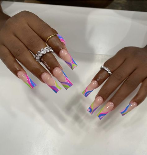 Clawed Beauty, Boss Nails, Square Nail Designs, Drip Nails, Long Acrylic Nails Coffin, Long Acrylic, Nail Tattoo, Long Square Acrylic Nails, Girls Nails