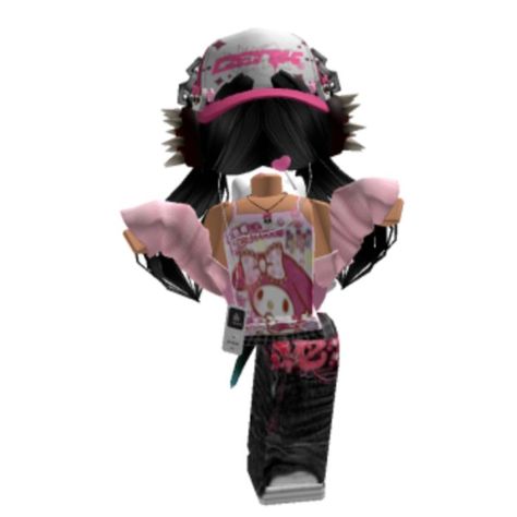 Aesthetic Outfits Y2k, Hello Kitty Y2k, Roblox Emo Outfits, Y2k Girl, Y2k Outfit Ideas, Hello Kitty Clothes, Free Robux, Female Avatar, Outfits Y2k