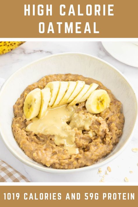 This hearty bowl boasts over 1000 calories, and unlike other calorically dense foods, it doesn’t compromise on taste or nutrition. High Calorie Oatmeal, Calorie Dense Breakfast, Recipes For Weight Gain, Oatmeal Breakfast Recipes, Weight Gain Recipes, High Calorie Breakfast, Calorie Breakfast, 1000 Calorie, Food To Gain Muscle