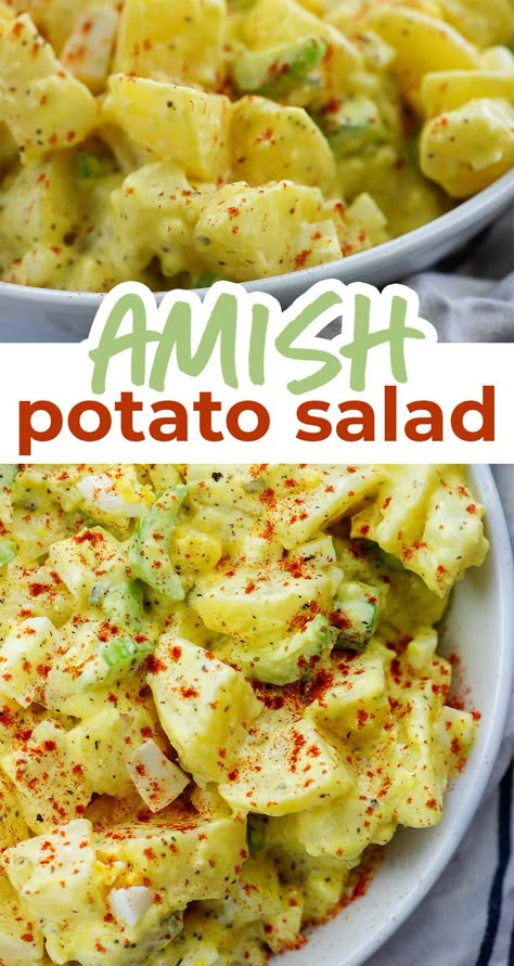 Amish Potato Salad Recipe, Creamy Salads, Amish Potato Salad, Amish Potato Salads, Amish Macaroni Salad, Best Potato Salad, Best Potato Salad Recipe, Amish Food, Potato Salad Recipes