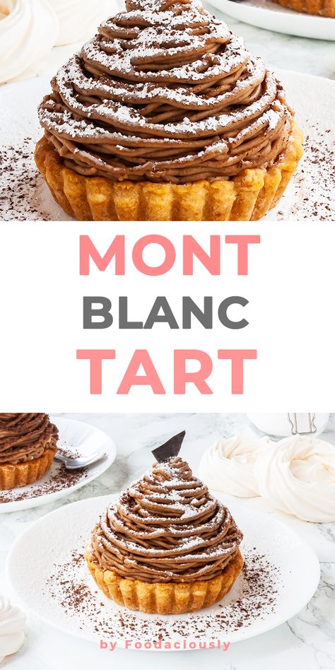 Mont Blanc Cake Recipe, Chestnut Mont Blanc, Mount Blanc Dessert, Chestnut Tart Recipe, Monte Blanc Dessert, Mont Blanc Dessert Recipe, Mont Blanc Tart, Mont Blanc Recipe, Chestnut Dessert Recipes