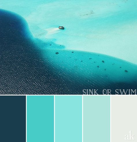 a lagoon-inspired color palette // navy, aqua, blues // Bora Bora #DestinationTrexSweeps Aqua Palette, Ocean Color Palette, Colour Studies, Modern Brands, Colour Combos, Beach Color, Ocean Colors, Color Palate, Design Seeds