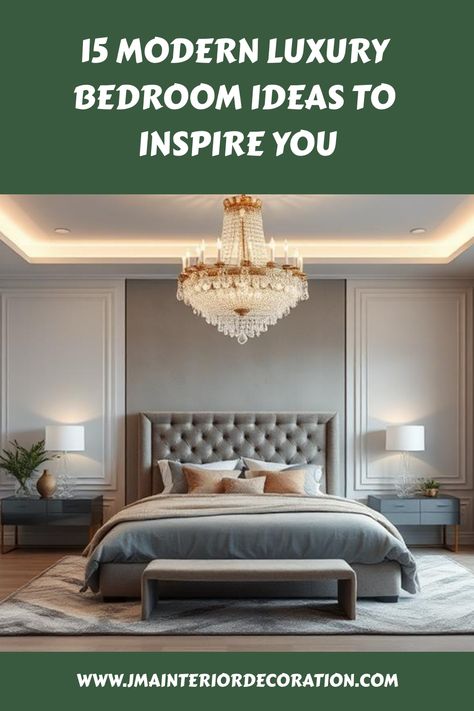 Unleash your bedroom's full potential with these 15 modern luxury ideas, but what makes them truly special? The post 15 Modern Luxury Bedroom Ideas to Inspire You appeared first on JMA Interior Decoration. Bedroom Inspirations Luxury Elegant, Bedroom Ideas Luxury Modern, Modern Master Bedrooms Decor, Bedroom Inspirations Master Modern Luxury, Bedroom Inspirations Luxury, Elegant Bedroom Ideas Luxury, Modern Luxury Bedroom Design, Bedroom Ideas Luxury, Luxury Ideas