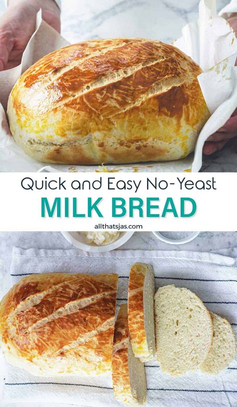 No Soda, Bread Without Yeast, Yeast Free Breads, Irish Desserts, Milk Bread Recipe, Quick Bread Recipe, No Yeast Bread, Traditional Sweets, Bake Bread