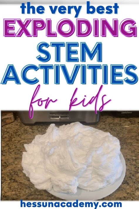 These exploding STEM experiments take traditional STEAM activities for kids to a whole new level! If you're looking for fun STEM activities for kids, these exploding STEM activities are right up your alley. More than just volcanoes, your kids will make elephant toothpaste, exploding ivory soap. sidewalk chalk, popsicle stick chain reactions,and more! Learn about chemical reactions, physical reactions, kinetic and potential energy, and other explosive STEM projects. Team Stem Challenges, Getting To Know You Stem Activities, Activities For Gifted Students, Diversity Stem Activities, Jenga Stem Activities, Group Stem Challenges, Team Building For Students, Team Building Stem Activities Elementary, Stem Activities Middle School Challenges