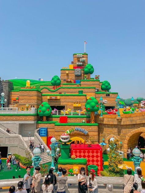 Universal Studios Nintendo, Super Mario Universal, Super Nintendo World Aesthetic, Nintendo Land Japan, Japan Nintendo World, Super Mario World Japan, Super Nintendo World Japan, Mario World Japan, Super Mario World Universal