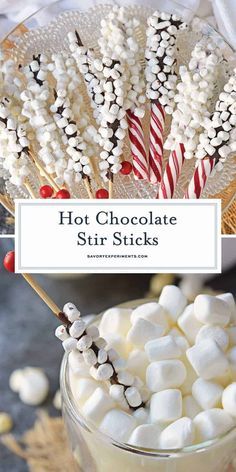 Christmas Astetic, Hot Chocolate Stir Sticks, Beverage Stations, Jul Kaka, Holiday Desert, Hot Chocolate Party, Marshmallow Sticks, Winter Drink, Chocolate Spoons