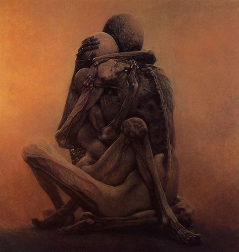 Zdzisław Beksiński Paintings, Zdzisław Beksiński, Nightmares Art, Tableau Art, Creepy Art, Arte Fantasy, Roronoa Zoro, A Drawing, Surreal Art