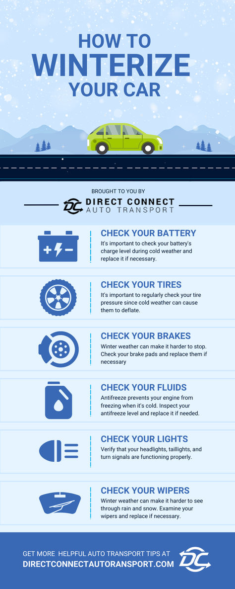 Here are some essential tips to winterize your car. Check your tires – Ensure proper tire pressure to handle cold weather. Check your brakes – Make sure your brakes are in top condition for slippery roads. Check your fluids – Verify antifreeze levels to protect your engine. Check your lights – Ensure all headlights and signals are working for better visibility. Check your wipers – Replace wipers for clear vision during snow and rain. Check your battery Moving Hacks Packing, Snow And Rain, Moving Packing, Reliable Cars, Shipping Services, Clear Vision, Winter Weather, Free Quotes, Car Care