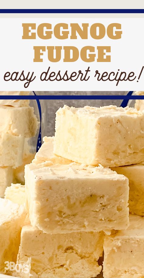 White Chocolate Fudge Recipes, Best Fudge Recipe, Eggnog Fudge, How To Make Fudge, Easy Holiday Treats, Homemade Fudge Recipes, White Chocolate Recipes, White Chocolate Fudge, Fudge Recipes Chocolate