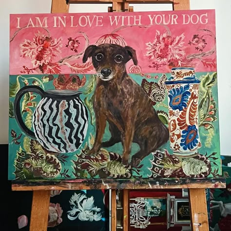 Raphael Balme (@raphael_balme) • Instagram photos and videos Painting With Your Dog, Raphael Art, Pet Art, Raphael Artist, Raphael Artist Paintings, Vintage Dog Painting, Big Art, Traditional Paintings, Dream Art