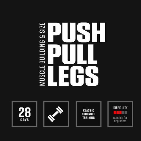 Push Pull Legs Push Pull Legs Dumbbell Only, Push Pull Workout Routine, Push Pull Legs Routine, Push Pull Legs Workout, Push Pull Workout, Free Workout Programs, Workout Board, Push Pull Legs, Bodybuilding Program