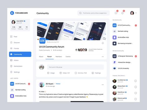 Social media platfrom - Forumboard Ui And Ux Design, Social App Design, App Dashboard, Project Management Dashboard, Dashboard Examples, Project Dashboard, Ux App Design, Stadium Design, Ui Design Website