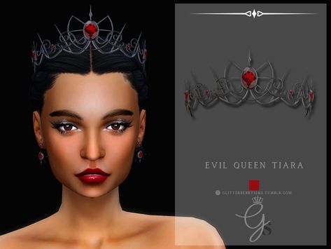 Sims 4 Tiara Cc, Queen Tiara, Sims Medieval, Male Crown, Queens Tiaras, Headpiece Jewelry, Black Crown, Sims 4 Collections, Queen Crown