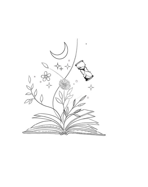 Open Book Tattoo, Draw Doodles, Virgo Tattoo, Draw Tutorial, Plant Tattoo, Book Tattoo, Open Book, Tattoo Idea, Tattoo Inspo