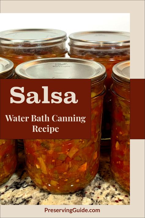 Discover the perfect salsa water bath canning recipe with our step-by-step guide! Preserve the fresh flavors of tomatoes, peppers, onions, and garlic into a delicious and zesty salsa. Ideal for both beginners and experienced canners, this tutorial ensures safe and tasty results using the water bath canning method. Enjoy your homemade salsa all year round. Visit PreservingGuide.com for the complete recipe and expert tips on enhancing your food preservation skills. Salsa For Canning Recipe, Canning Salsa Recipes, Homemade Salsa For Canning, Chili Canning Recipe, Homemade Chunky Salsa, Fresh Veggie Recipes, Canning Homemade Salsa, Freezing Veggies, Canned Salsa