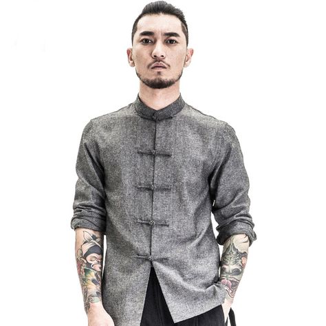 Traditional Chinese Clothing Men Shirts Fashion Trends Long Sleeve Chinese Style… Chinese Clothing Men, Chinese Fashion Men, Storm Fashion, Male Styles, Jewelry Tips And Tricks, Fashion Anak, Mens Fashion Country, Chinese Shirt, Traditional Chinese Clothing