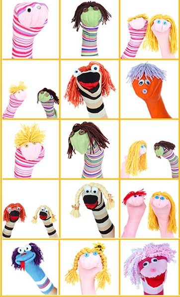 Finger Puppet #Crafts Ideas: Here are some attractive finger puppets for kids to make! Finger Puppets For Kids, Diy Sock Puppets, Theatre Crafts, Puppets For Kids, Puppets Diy, Sock Puppets, Sock Toys, Puppet Crafts, Sock Crafts