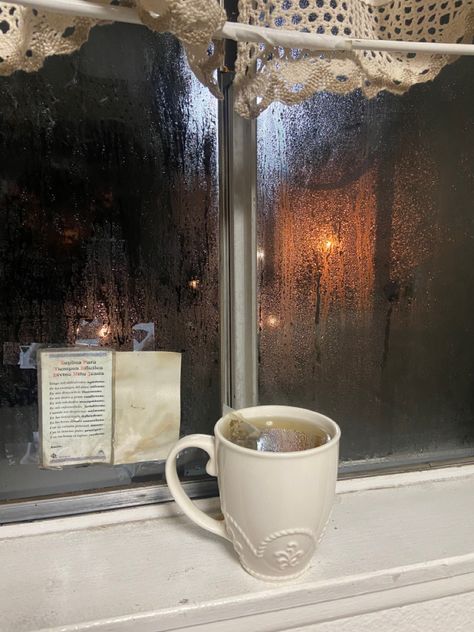 Rain Window Aesthetic, Window Aesthetic, Rain Window, Aesthetic Coquette, Future Life, Rainy Days, Rainy Day, Light Up, Tea