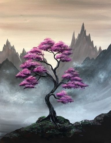 30 Easy Painting Ideas for Beginners, Easy Landscape Paintings, Simple – Paintingforhome Tree Of Life Painting, Easy Landscape Paintings, Sunrise Painting, Simple Canvas Paintings, Easy Canvas Painting, Simple Acrylic Paintings, Beginner Painting, Art Painting Acrylic, Canvas Art Painting