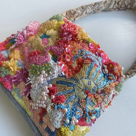 mila textiles Beaded Shoulder Bag, Antique Embroidery, Tambour Embroidery, Textile Bag, Sequin Bag, Embroidery Bags, Beaded Bag, Patchwork Bags, Boho Diy