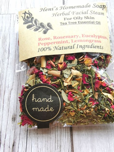 Dried Herbs Facial Steam Wedding & Party Favours Hen Do - Etsy Canada Herbal Facial Steam, Skin Tea, Herb Shop, Jasmine Essential Oil, Facial Steaming, Bath Tea, Dried Herbs, Pore Cleansing, Rose Essential Oil