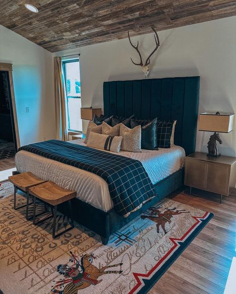 Music belongs to @timmytychilders {Lady May} | Instagram Cute Western Room Ideas, Rustic Bedroom Inspiration, Western Room Ideas, Rustic Bedding Sets, Western Bedrooms, Plaid Bedding, Western Rooms, Western Bedroom, Rustic Bedding