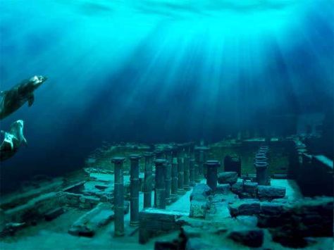 Cuban underwater city..Giant Pyramids and Sphinxes Found off the west coast of Cuba.  This area is reportedly not a part of the Bermuda Triangle. Underwater Ruins, Lost City Of Atlantis, Sunken City, Bawah Air, Underwater City, Under The Water, Mystical Places, Mysterious Places, Samos