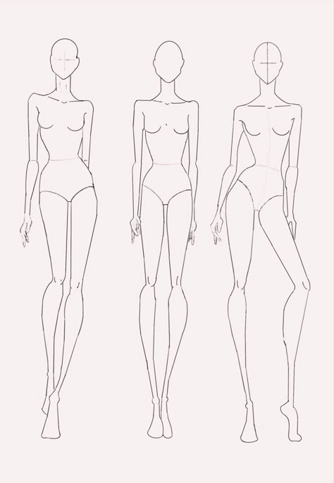 Fashion Design Sketches: A Guide to Creating Your Own A Model For Clothes Drawing, Body Drawing For Designing Clothes, Drawing Body For Fashion, Model For Designing Clothes Drawing, How To Draw Body Fashion Design, Model Design Sketch, Sewing Model Drawing, Model For Sketching, Model Body Template