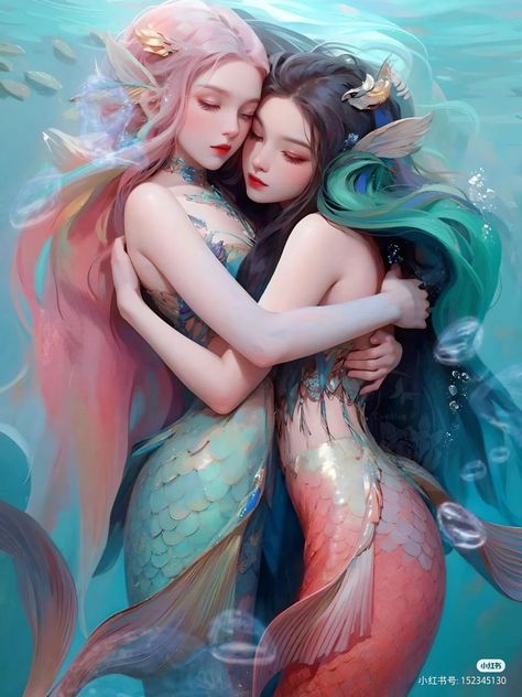 Anime Mermaid Female, Mermaid 3d, Mermaid Anime, Anime Mermaid, Mermaid Artwork, Fantasy Mermaids, Fantasy Mermaid, Mermaid Drawings, Mermaid Pictures