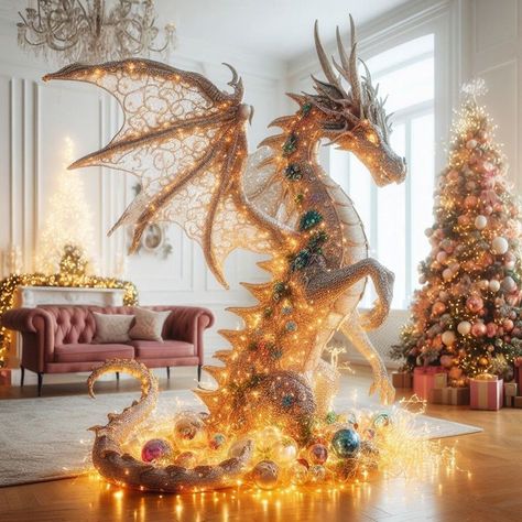 Christmas Tree Stands, Dragon Christmas, Fruit Christmas Tree, Fireworks Art, Enter The Dragon, Tree Stands, Christmas Tree Cookies, Beautiful Dragon, Dragon Figurines