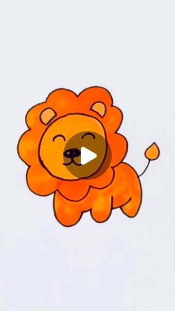 Creative Drawing for kids on Instagram: "How to draw a Lion #reels #draw #drawing #art" How To Draw A Lion Easy, Lion Painting Tutorial, Drawing Ideas For Kids Step By Step, How To Paint A Lion, How To Draw A Lion Step By Step, Drawing Ideas Lion, How To Draw Lion, How To Draw Animals For Kids, Leopard Drawing Easy