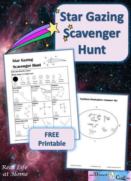 Adults and children can both appreciate the beauty and majesty of the stars with this free printable star gazing scavenger hunt! Girl Scout Activities, Girl Scout Camping, Printable Star, Space Activities, Scout Activities, Summer Reading Program, Brownie Girl Scouts, Girl Scout Ideas, And So It Begins