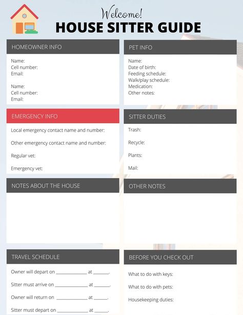 How to Prepare for a House Sitter: Checklist and Guide - Advice for Millennials Dog Sitting Business, Pet Sitting Business, Vacation List, Organization Lists, House Sitter, Emergency Contact, House Sitting, Pet Sitting, Pet Sitters