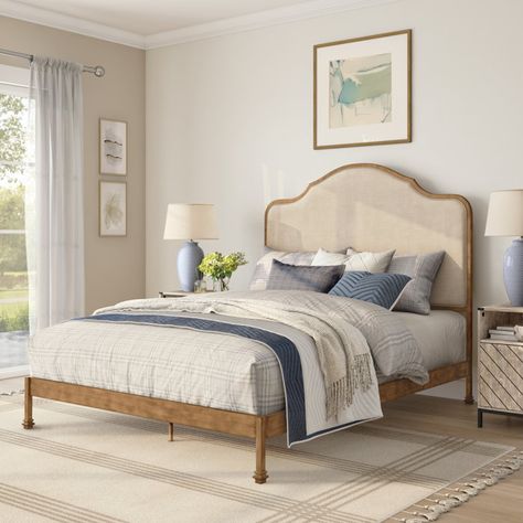 One Allium Way® Low Profile Standard Bed | Wayfair Standard Bed, Theodore Alexander, King Bed Frame, Upholstered Bed, Adjustable Beds, Main Bedroom, Bedroom Furniture Beds, Upholstered Beds, Guest Bedroom