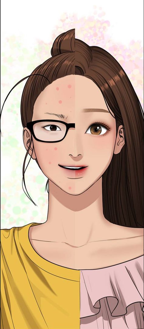 Webtoon Phase, True Beauty Anime, Glow Up Inspiration, Beauty Without Makeup, Own Art Style, True Beauty Webtoon, The Secret Of Angel, Art Style Reference, Beauty Wallpaper