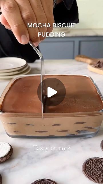 Hot Puddings Recipes, Quick And Easy Desserts 3 Ingredients, Coffee Pudding Recipe, Biscuits With Cream, Chocolate Pudding Dessert, Mocha Desserts, Chocolate Biscuit Pudding, Pudding Recept, Mocha Recipes