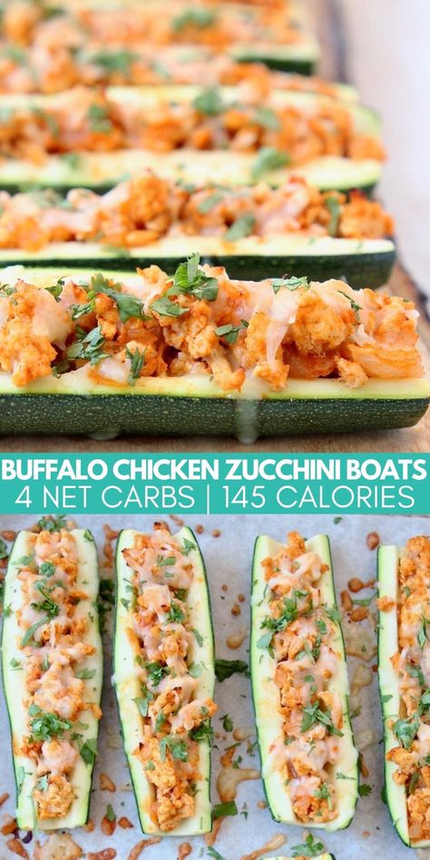 Zucchini Boats Healthy, Zucchini Chicken, Chicken Marinara, Low Carb Gluten Free Recipes, Low Carb Low Fat Recipes, Healthy Low Carb, Ground Chicken Recipes, Stuffed Zucchini, Chicken Zucchini