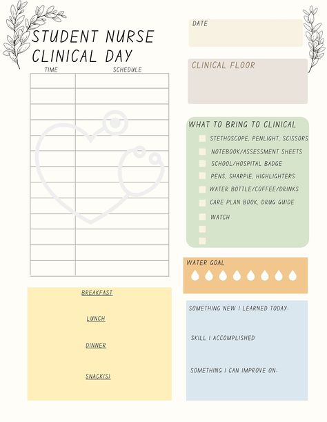 RN Nursing Student Daily Planner (Clinical/Classroom) (DIGITAL) #collegeorganizationplanners💥. postitmenuplanner #printableplanners📕 Study Planner Ideas, Stay Organized At Work, Homeschool Student Planner, Nursing Planner, Nurse Planner, Study Planner Free, Student Daily Planner, Organized At Work, Student Weekly Planner