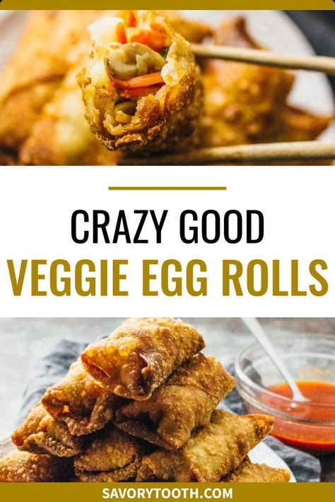 Easy Egg Roll Recipe, Pork Egg Roll Recipes, Veggie Egg Rolls, Vegetarian Egg Rolls, Vegetable Egg Rolls, Asian Soup Recipes, Vegetarian Appetizer, Lenten Recipes, Shredded Cabbage