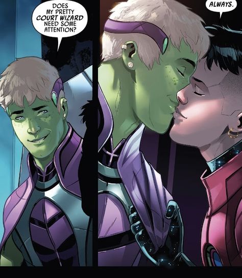 Hulkling X Wiccan, Marvel Wiccan, Teddy And Billy, Hulkling And Wiccan, Superhero Couples, Billy And Teddy, Wiccan And Hulkling, Wiccan X Hulkling, Wiccan Marvel