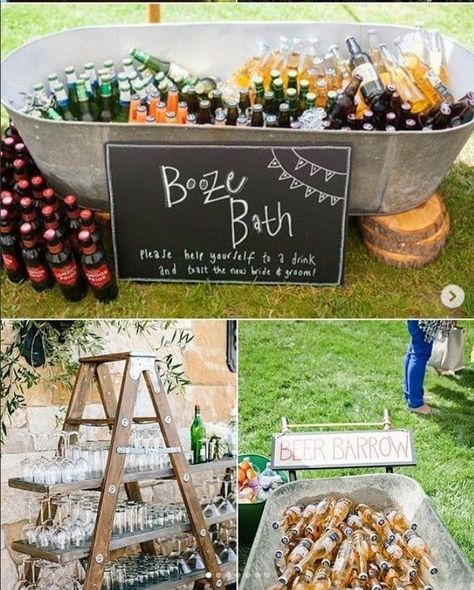 wedding ceremony decor lights Check more at https://howcandothis.com/weddingideas/wedding-ceremony-decor-lights/ Drink Station Ideas, Outdoor Wedding Foods, Bbq Wedding Reception, Backyard Bbq Wedding, Wedding Alcohol, Wedding Decorations Ideas, Wedding Drink Station, Elopement Party, Diy Backyard Wedding